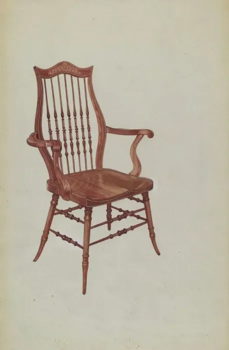 Framed Print : Music Room Chair, c. 1939. Creator: Virginia Kennady Framed Print : Music Room Chair, c. 1939. Creator: Virginia Kennady