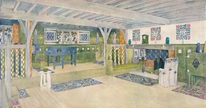 Framed Print : Music Room in a House at Crowborough, c1902. Artist: Mackay Hugh Baillie Scott Framed Print : Music Room in a House at Crowborough, c1902. Artist: Mackay Hugh Baillie Scott