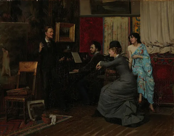 Framed Print : Music in the Studio, 1878. Creator: Gunnar Berndtson Framed Print : Music in the Studio, 1878. Creator: Gunnar Berndtson