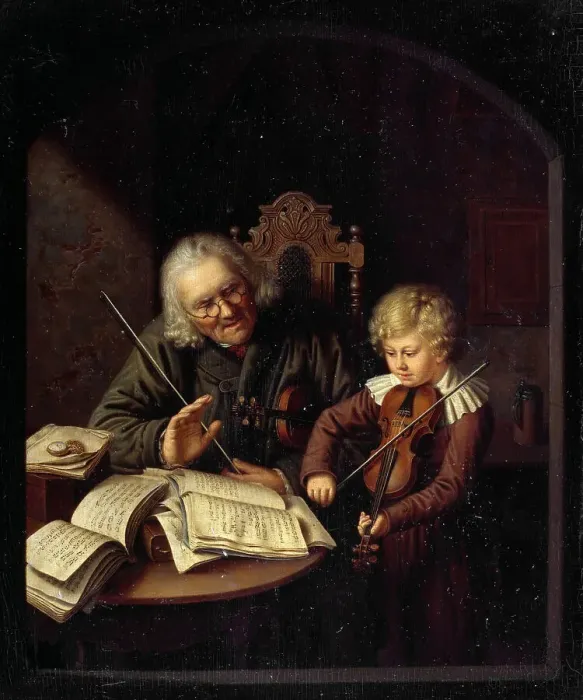 Framed Print : The Music Teacher, 1828. Creator: Schroeter, Constantin (1795-1835) Framed Print : The Music Teacher, 1828. Creator: Schroeter, Constantin (1795-1835)