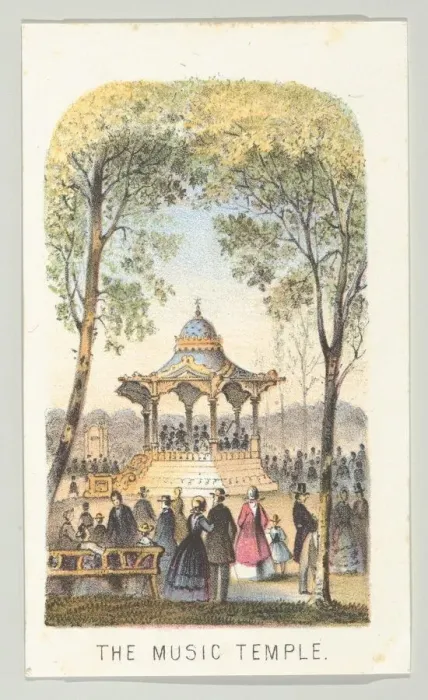 Framed Print : The Music Temple, from the series, Views in Central Park, New York, Part 2, 1864 Framed Print : The Music Temple, from the series, Views in Central Park, New York, Part 2, 1864
