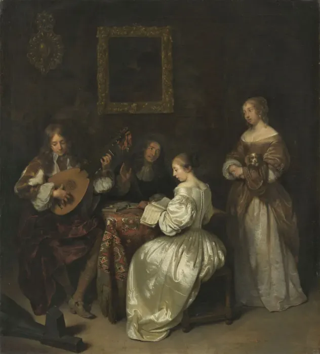 Framed Print : Musical amusement, 1665 Framed Print : Musical amusement, 1665