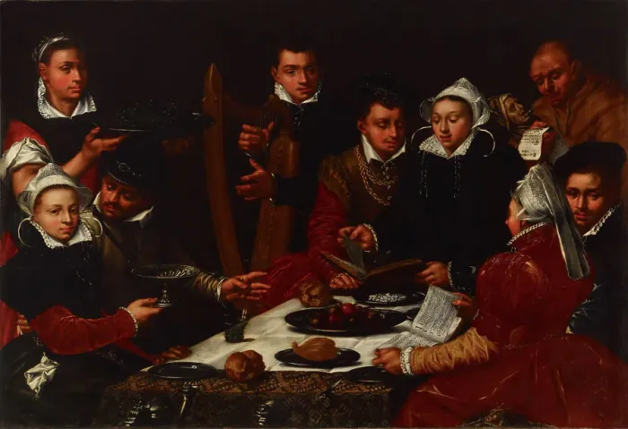 Framed Print : A Musical Company, 1615. Creator: Dirck Barendsz