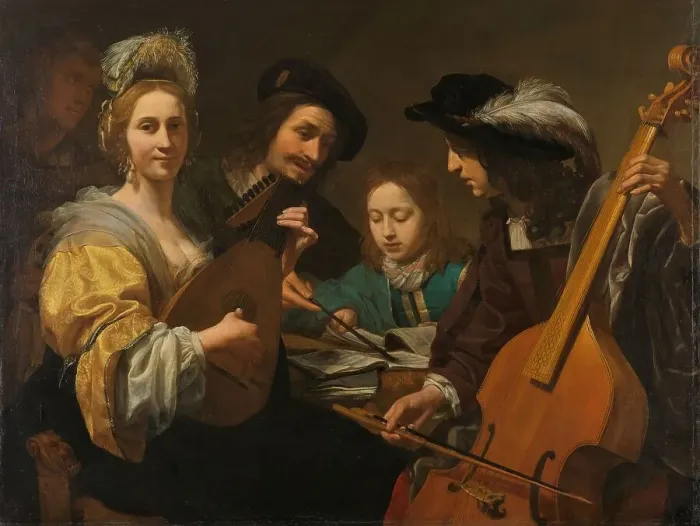 Framed Print : A Musical Company, 1651. Creator: Gerard van Kuijl Framed Print : A Musical Company, 1651. Creator: Gerard van Kuijl