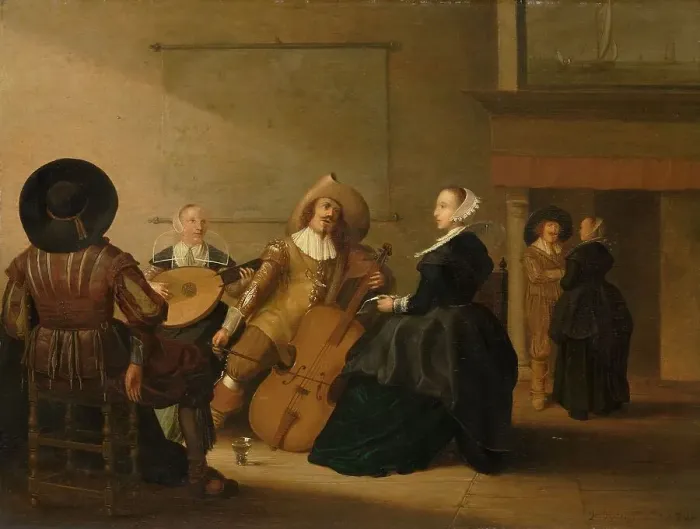 Framed Print : A Musical Company in an Interior, 1630. Creator: Pieter Symonsz Potter Framed Print : A Musical Company in an Interior, 1630. Creator: Pieter Symonsz Potter