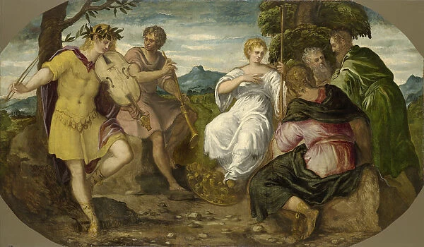 The Musical Contest between Apollo and Marsyas, ca 1545. Creator: Tintoretto, Jacopo (1518-1594)