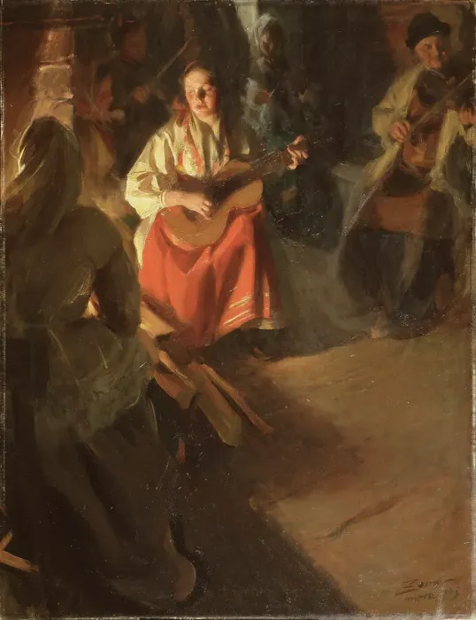 Framed Print : A Musical Family, 1905. Creator: Anders Leonard Zorn Framed Print : A Musical Family, 1905. Creator: Anders Leonard Zorn