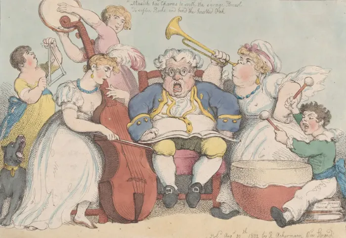 Framed Print : A Musical Family, August 30, 1802. August 30, 1802. Creator: Thomas Rowlandson Framed Print : A Musical Family, August 30, 1802. August 30, 1802. Creator: Thomas Rowlandson