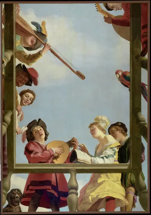 Framed Print : Musical Group on a Balcony, 1622. Creator: Gerrit van Honthorst Framed Print : Musical Group on a Balcony, 1622. Creator: Gerrit van Honthorst