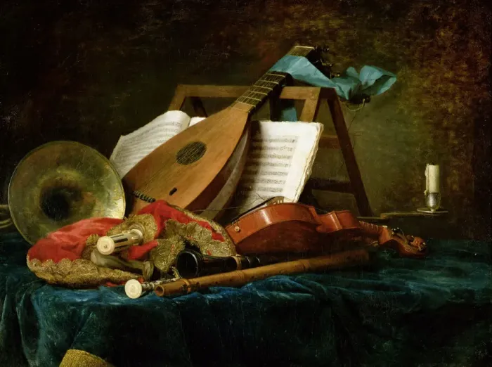 Framed Print : Musical instruments, 1770 Framed Print : Musical instruments, 1770