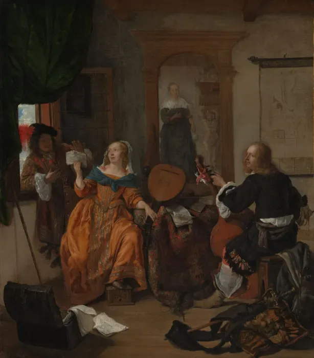 Framed Print : A Musical Party, 1659. Creator: Gabriel Metsu Framed Print : A Musical Party, 1659. Creator: Gabriel Metsu