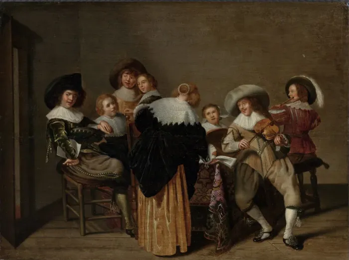 Framed Print : A Musical Party. Artist: Hals, Dirck (1591-1656) Framed Print : A Musical Party. Artist: Hals, Dirck (1591-1656)