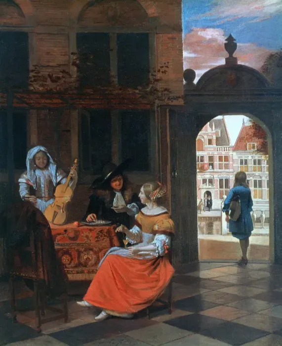Framed Print : A Musical Party in a Courtyard, 1677. Artist: Hendrick de Keyser Framed Print : A Musical Party in a Courtyard, 1677. Artist: Hendrick de Keyser
