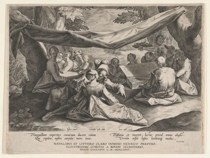 Framed Print : Musical Party in the Open Air, late 16th-early 17th century. Creator: Cornelis Galle I Framed Print : Musical Party in the Open Air, late 16th-early 17th century. Creator: Cornelis Galle I