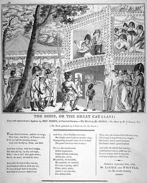 Musical performance at Vauxhall Gardens, Lambeth, London, 1809