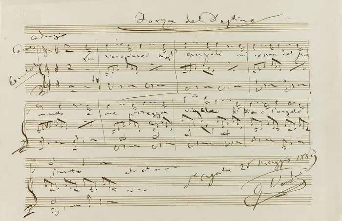 Framed Print : Musical quotation from La forza del destino, St Agata, 28 May 1869, 1869 Framed Print : Musical quotation from La forza del destino, St Agata, 28 May 1869, 1869