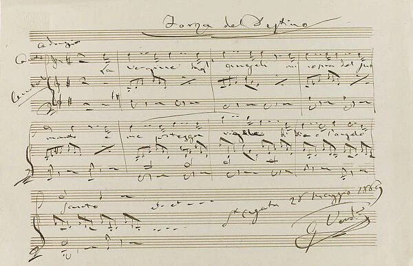 Musical quotation from La forza del destino, St Agata, 28 May 1869, 1869