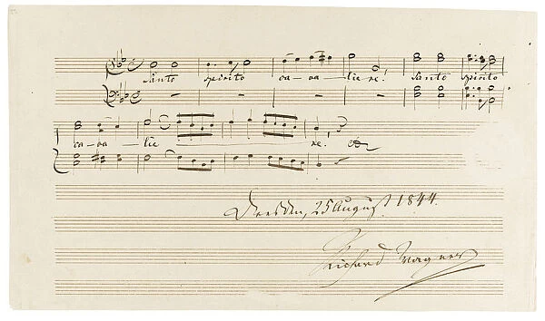 Musical quotation from the opera Rienzi by Richard Wagner (Santo spirito cavaliere!), Dresden, 25