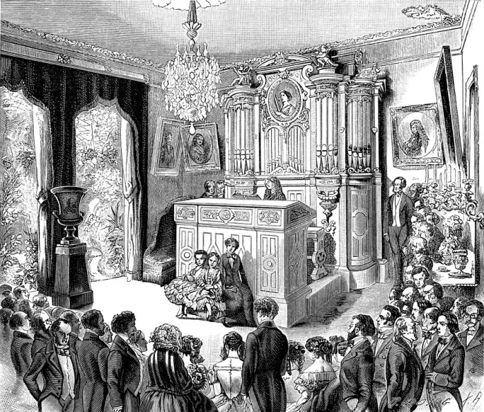 Framed Print : The Musical Soiree at Pauline Viardot-Garcia. Artist: Anonymous Framed Print : The Musical Soiree at Pauline Viardot-Garcia. Artist: Anonymous