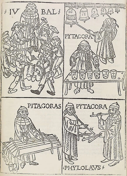 Musical theories of Pythagoras, 1492. Creator: Unknown