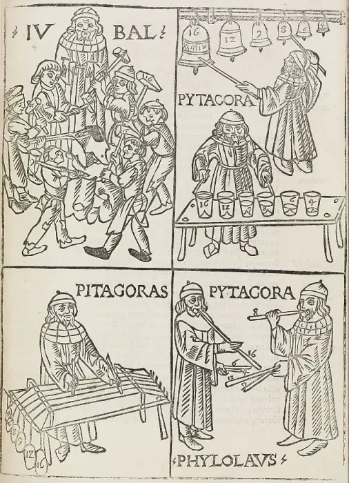 Framed Print : Musical theories of Pythagoras, 1492. Creator: Unknown Framed Print : Musical theories of Pythagoras, 1492. Creator: Unknown