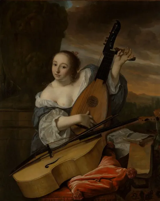 Framed Print : The Musician, 1662. Creator: Bartholomeus van der Helst Framed Print : The Musician, 1662. Creator: Bartholomeus van der Helst