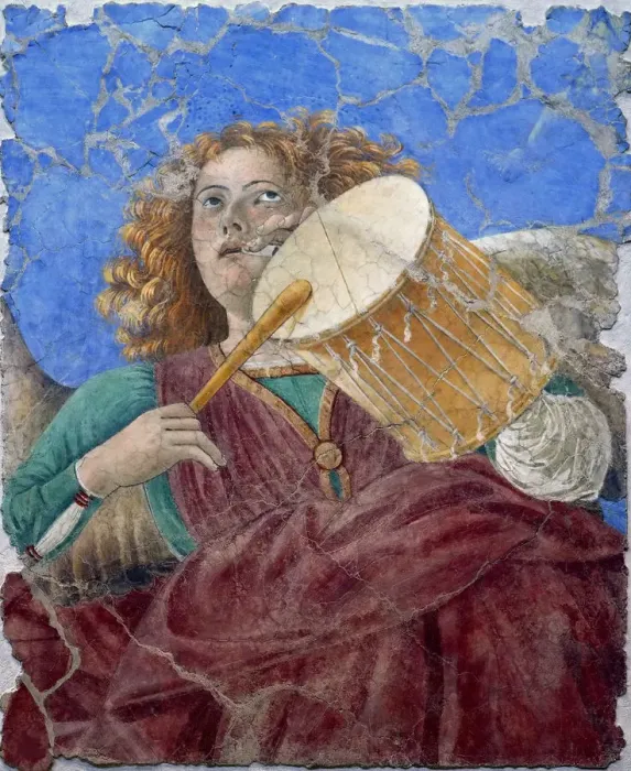 Framed Print : Musician angel, c1480 Framed Print : Musician angel, c1480