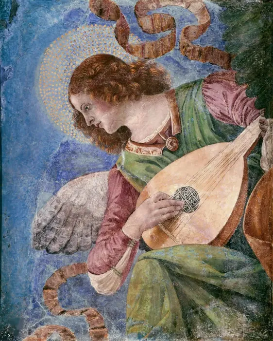 Framed Print : Musician angel, c1480 Framed Print : Musician angel, c1480