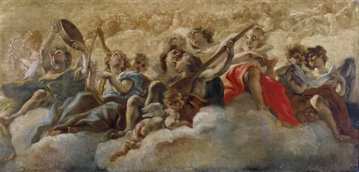 Framed Print : Musician Angels, 1672-1673. Creator: Gaulli (Il Baciccio), Giovanni Battista (1639-1709) Framed Print : Musician Angels, 1672-1673. Creator: Gaulli (Il Baciccio), Giovanni Battista (1639-1709)