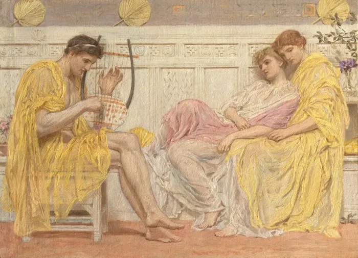 Framed Print : A Musician, ca. 1867. Creator: Albert Joseph Moore Framed Print : A Musician, ca. 1867. Creator: Albert Joseph Moore