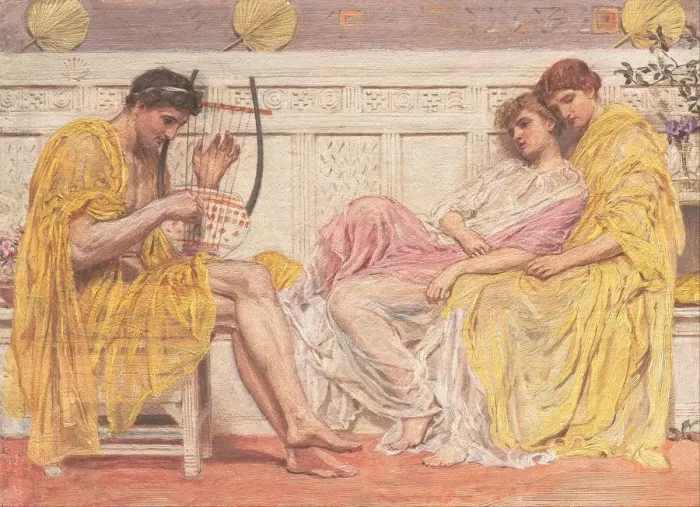 Framed Print : A Musician, ca 1867. Creator: Moore, Albert Joseph (1841-1893) Framed Print : A Musician, ca 1867. Creator: Moore, Albert Joseph (1841-1893)
