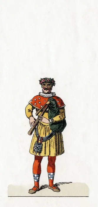 Framed Print : Musician, costume design for Shakespeares play, Henry VIII, 19th century Framed Print : Musician, costume design for Shakespeares play, Henry VIII, 19th century