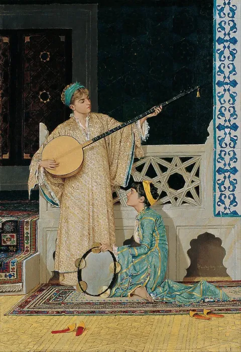Framed Print : Two Musician Girls, Second Half of the 19th cen Artist: Hamdi Bey, Osman (1842-1910) Framed Print : Two Musician Girls, Second Half of the 19th cen Artist: Hamdi Bey, Osman (1842-1910)