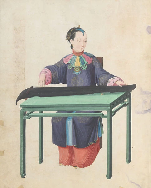 Musician playing Guqin (?? ), late 18th century. Creator: Unknown