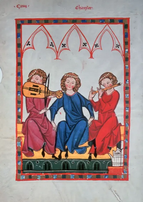 Framed Print : Musicians, 1304-1340 Framed Print : Musicians, 1304-1340