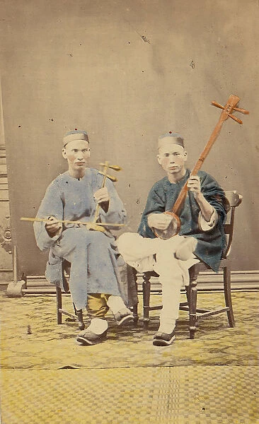 Two Musicians, 1870s. Creator: Unknown