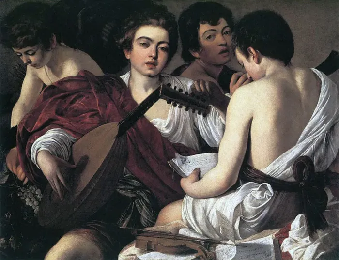 Framed Print : The Musicians, c1595. Artist: Michelangelo Caravaggio Framed Print : The Musicians, c1595. Artist: Michelangelo Caravaggio