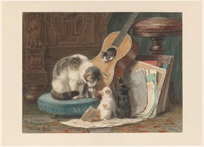Framed Print : The Musicians, c.1876-c.1877. Creator: Henriette Ronner Framed Print : The Musicians, c.1876-c.1877. Creator: Henriette Ronner