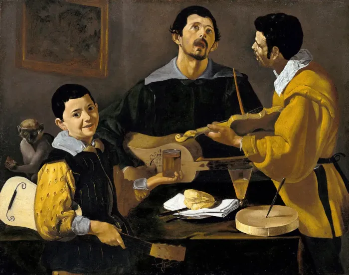 Framed Print : The Three Musicians, ca 1616. Artist: Velazquez, Diego (1599-1660) Framed Print : The Three Musicians, ca 1616. Artist: Velazquez, Diego (1599-1660)