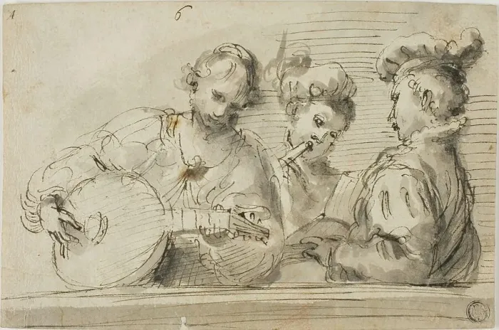 Framed Print : Musicians, n.d. Creator: Donato Creti Framed Print : Musicians, n.d. Creator: Donato Creti