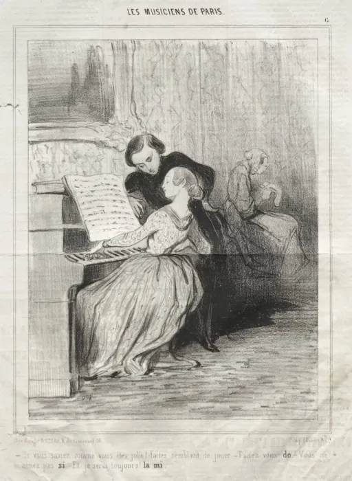 Framed Print : The Musicians of Paris, plate 6: If you knew how pretty you are!, 6 March 1841. Creator Framed Print : The Musicians of Paris, plate 6: If you knew how pretty you are!, 6 March 1841. Creator