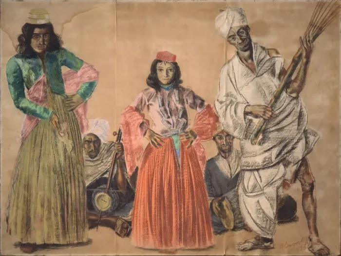 Framed Print : Musiciants in Srinagar, 1932. Artist: Yakovlev, Alexander Yevgenyevich (1887-1938)