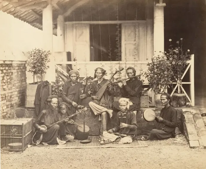 Framed Print : Musiciens Annamites, Saigon, Cochinchine, 1866. Creator: Emile Gsell Framed Print : Musiciens Annamites, Saigon, Cochinchine, 1866. Creator: Emile Gsell