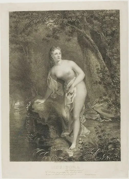 Framed Print : Musidora, 1825. Creator: Asher Brown Durand Framed Print : Musidora, 1825. Creator: Asher Brown Durand