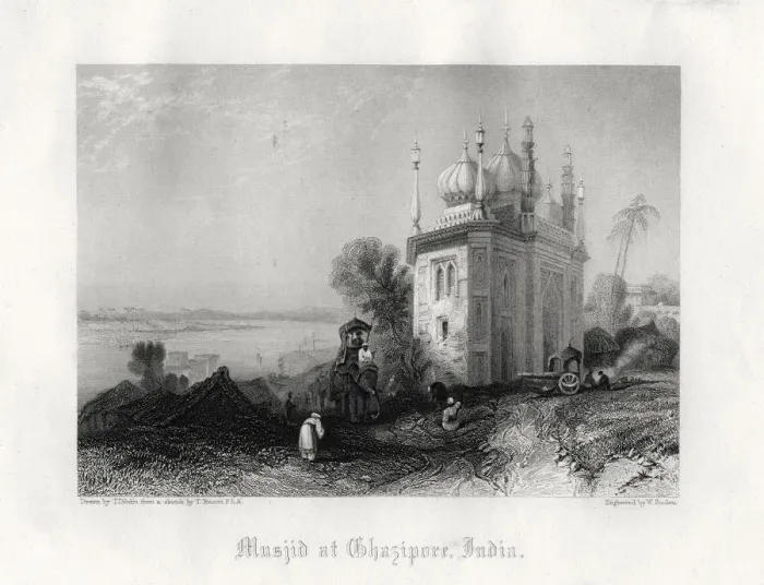 Framed Print : Musjid at Chazipore, India, 19th century. Artist: William Finden Framed Print : Musjid at Chazipore, India, 19th century. Artist: William Finden