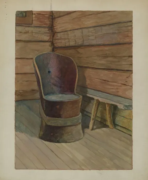Framed Print : Muskego Church Chair, c. 1936. Creator: Bertrand E. Old Framed Print : Muskego Church Chair, c. 1936. Creator: Bertrand E. Old