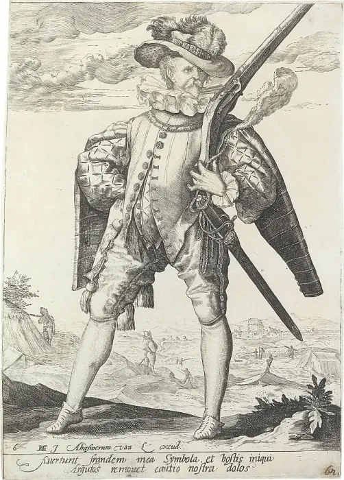 Framed Print : Musketeer, 1587. Creator: Gheyn, Jacques (Jacob) de, the Younger (1565-1629) Framed Print : Musketeer, 1587. Creator: Gheyn, Jacques (Jacob) de, the Younger (1565-1629)