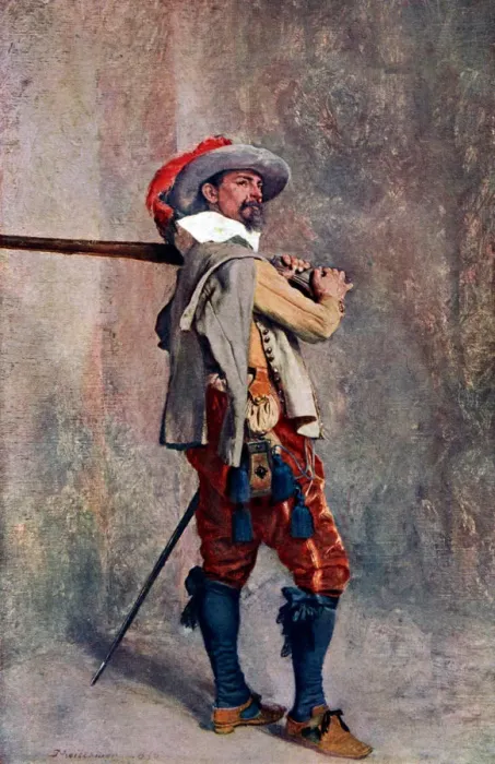 Framed Print : A musketeer, c1600-c1650 (1908-1909) Framed Print : A musketeer, c1600-c1650 (1908-1909)