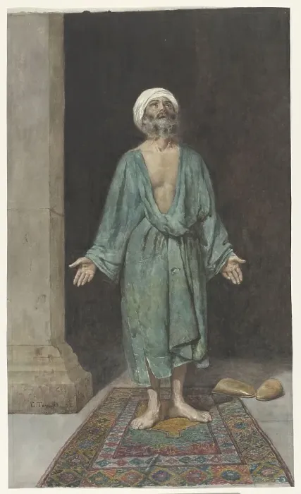 Framed Print : Muslim man praying, 1882. Creator: Enrico Tarenghi Framed Print : Muslim man praying, 1882. Creator: Enrico Tarenghi