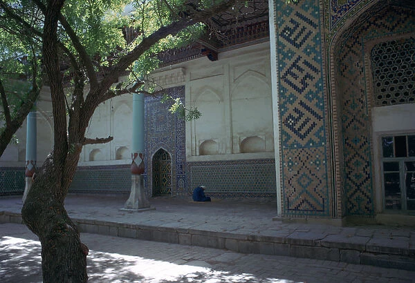 Muslim at prayer in a mosque in Samarkand